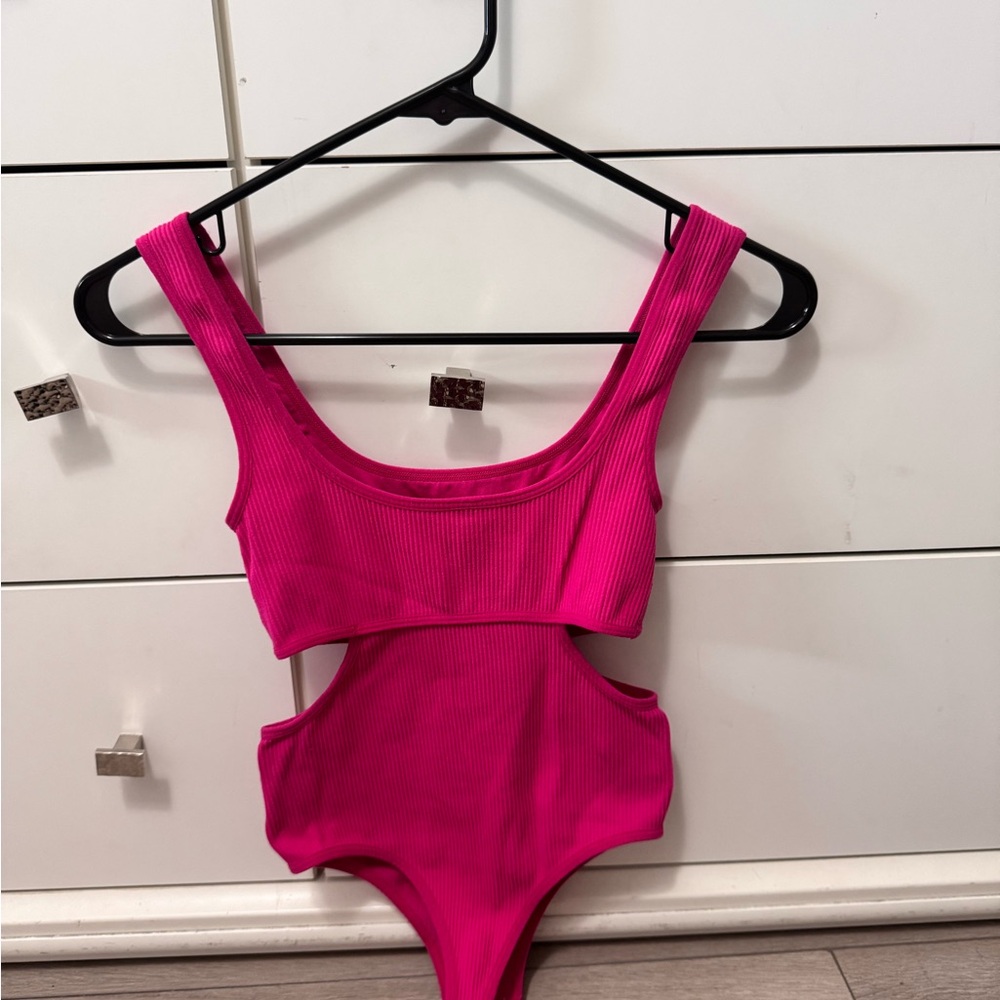 Pink Cutout Bodysuit